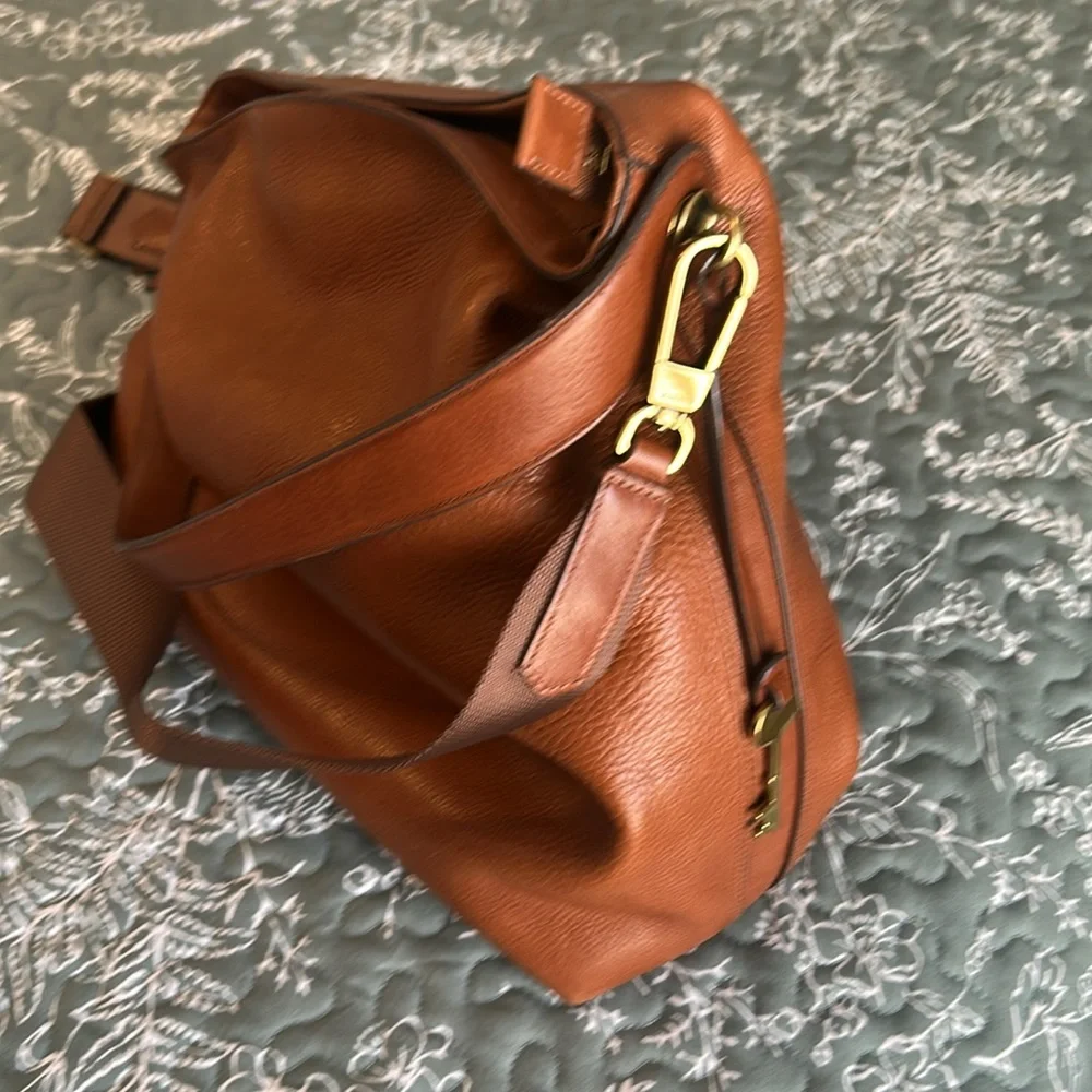 Fossil American vintage Brown Leather Shoulder bag - Picture 4 of 8